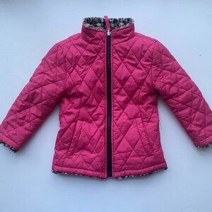 Me Jane Toddler Girls Leopard hot pink zip coat